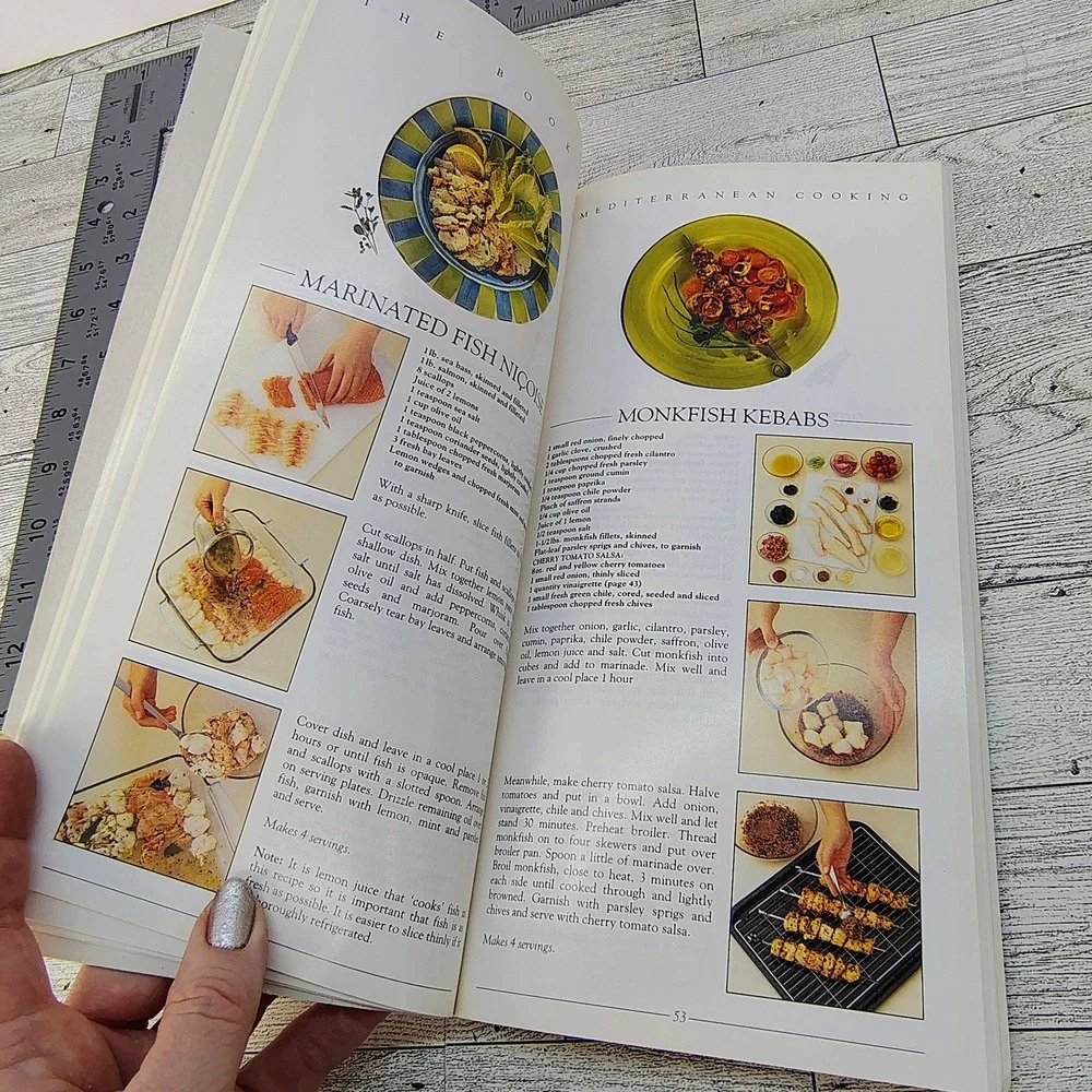 Mediterranean Cooking Lesley‎ Mackley 1996 Color Photos Recipes Vintage Cookbook